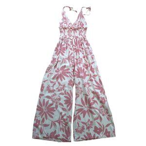 Patrons Of Peace Boho Floral Maxi Dress Smocked Bodice Adjustable Straps Size S